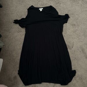 Style & Co Black Cold Shoulder Mini Dress